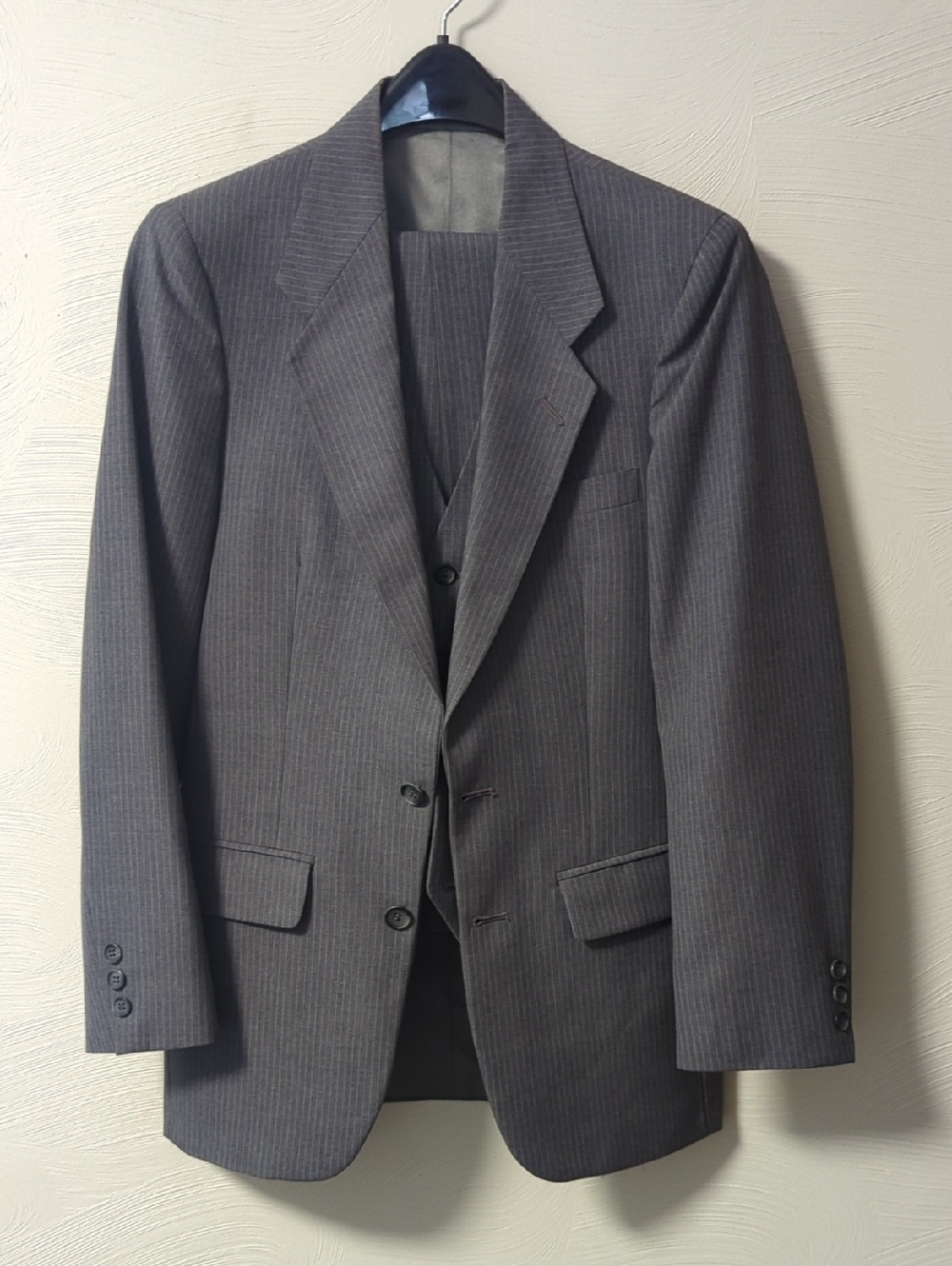 3 Pc. Men's Gray Pinstripe Suit